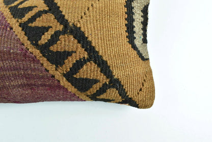 Kilim Lumbar Pillow Cover 10x20 Decorative Sofa Couch Handmade Cushion A1772