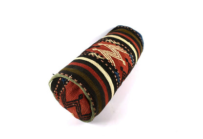 Kilim Bolster Pillow Cover 8x20 in Tribal Vintage Turkish Carpet Bolster Cushion