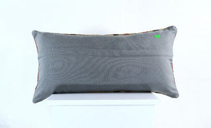 Handmade Turkish Kilim Pillow Cover 12x24 Ethnic Boho Sofa Lumbar Cushion E1000