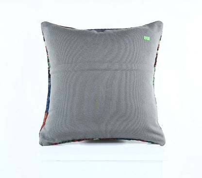 18"x18" Kilim Pillow Cover  Handmade Turkish Vintage Cushion Tribal Lumbar E1377