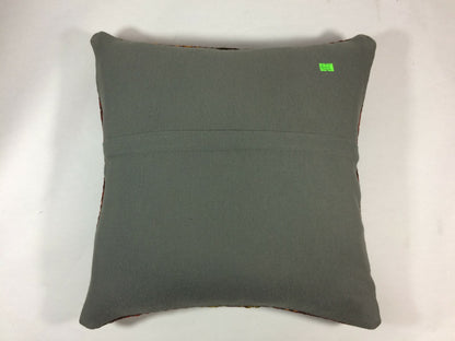 Kilim Pillow Cover 18x18 Vintage Turkish Rug Boho Handmade Lumbar Cushion A106