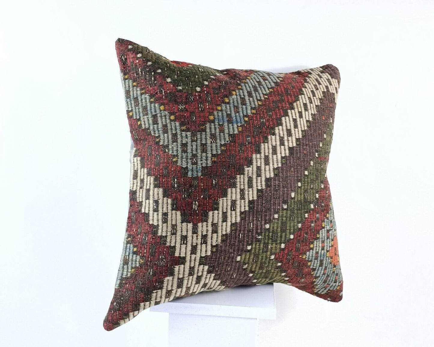 20x20 Kilim Pillow Cover Handmade Vintage Oushak Kilim Cushion Cover 1861