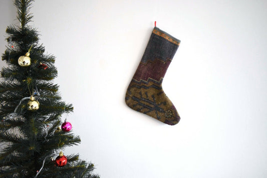  Kilim Christmas Stocking, Rug Christmas Socks, Christmas Decoration, S41