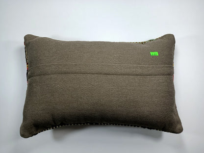 Kilim Pillow Cover 12x20 Turkish Handmade Sofa Couch Floor Lumbar Cushion E20
