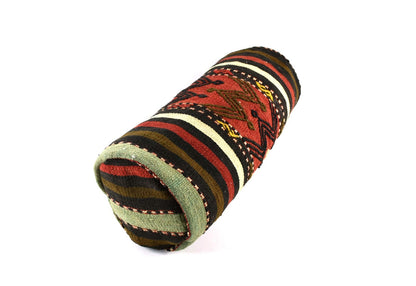 Kilim Bolster Pillow Cover 8x20 in Tribal Vintage Turkish Carpet Bolster Cushion