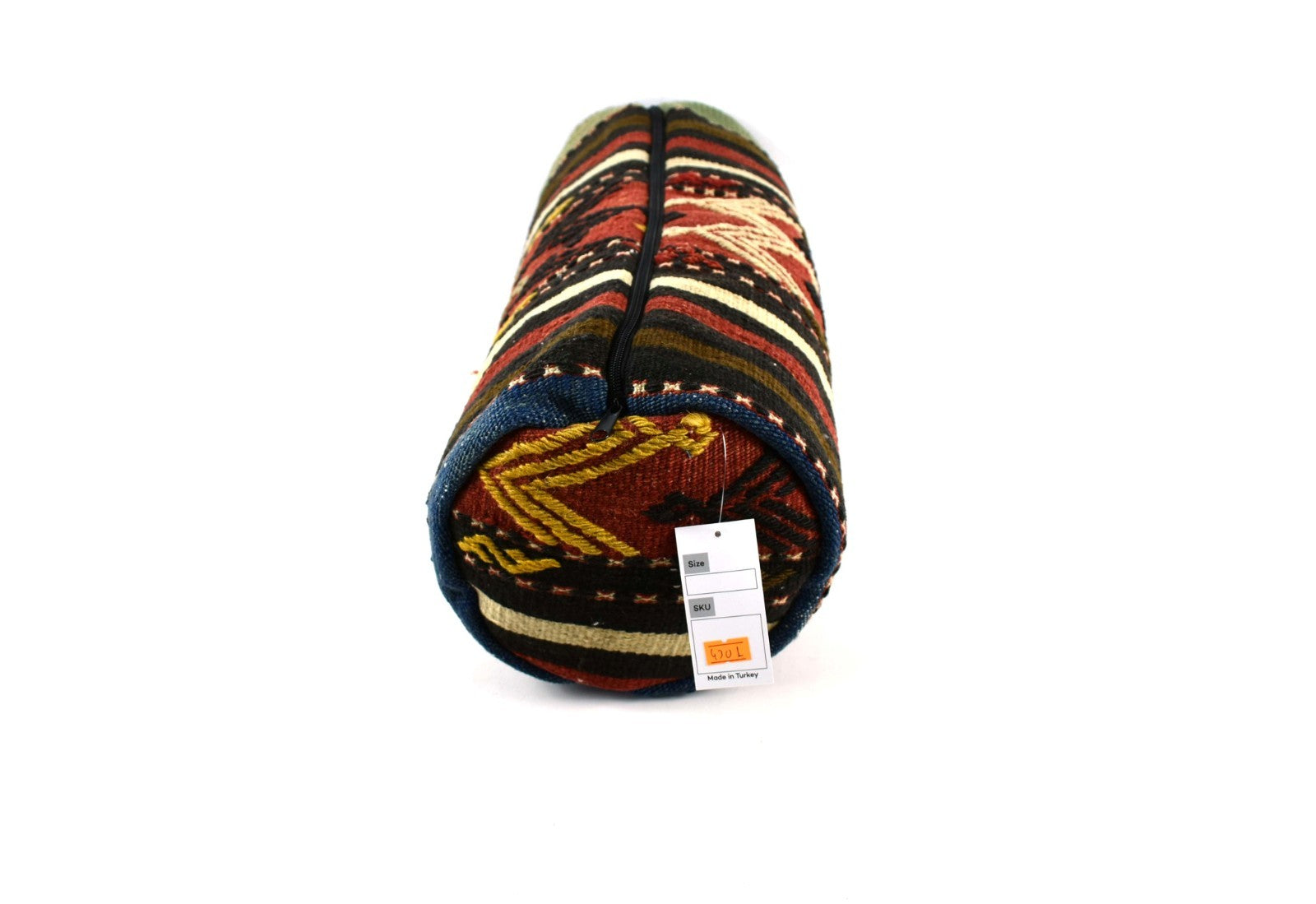 Kilim Bolster Pillow Cover 8x20 in Tribal Vintage Turkish Carpet Bolster Cushion