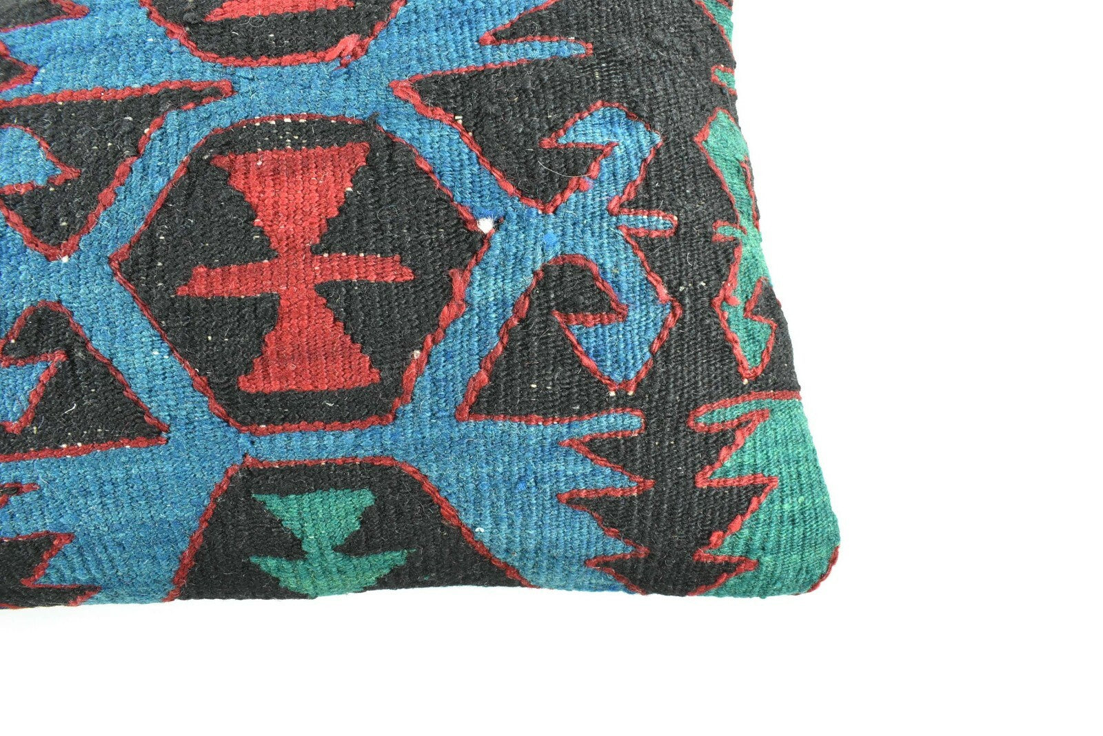 Kilim Pillow Cover 12x20 Turkish Handmade Vintage Couch Lumbar Cushion  A1838