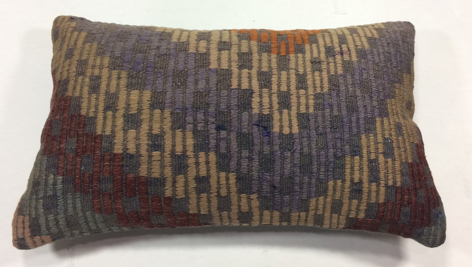 Kilim Pillow Cover 12x20 Handmade Turkish Rug Boho Ethnic Lumbar Cushion 1188