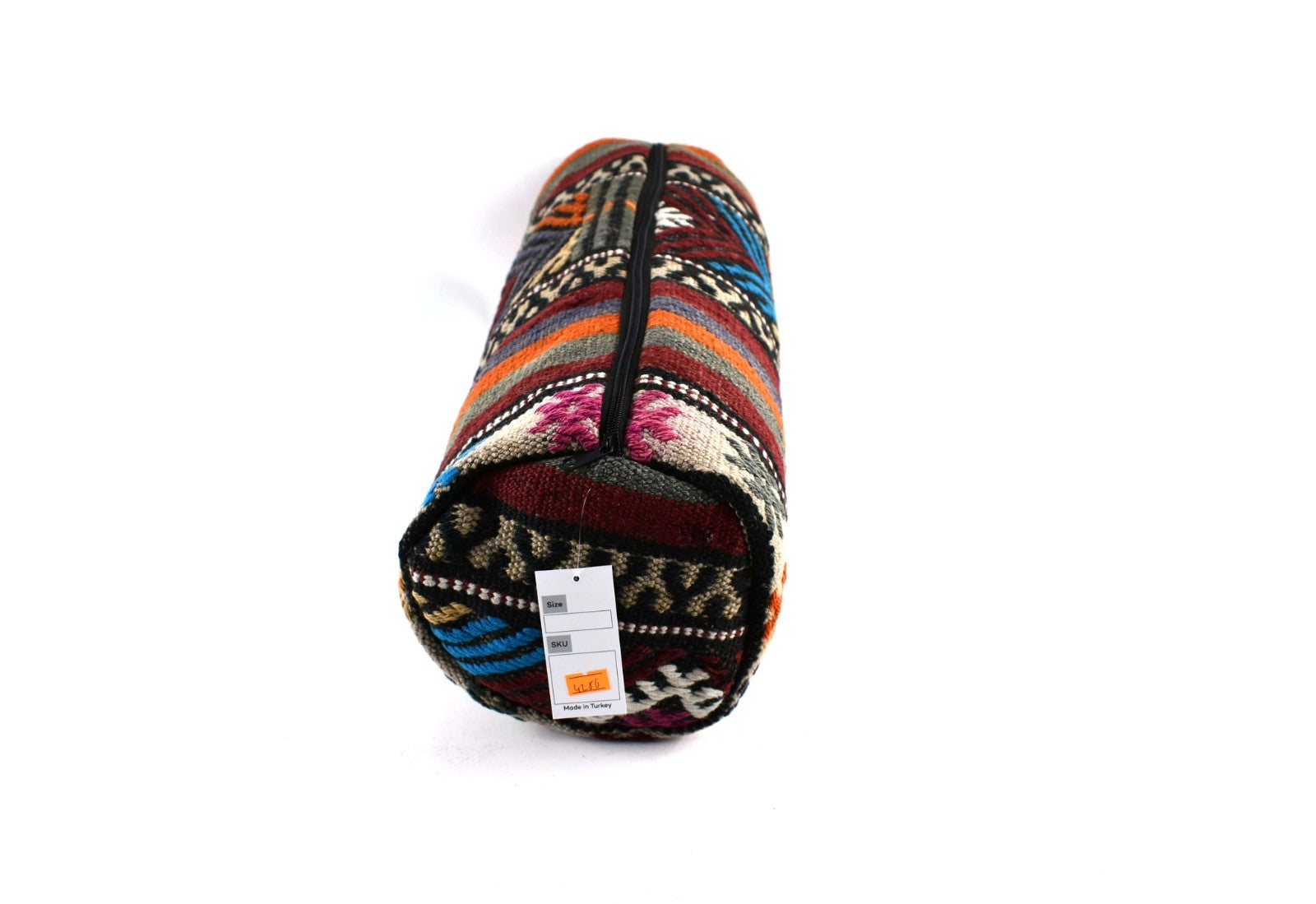 Kilim Bolster Pillow Cover 8x20 in Tribal Vintage Turkish Carpet Bolster Cushion