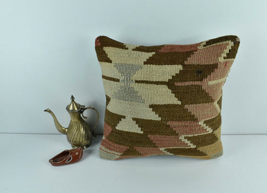 Kilim Pillow Cover 14x14 Vintage Home Decorative Sofa Couch Cushion A1758
