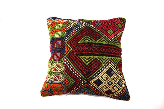 16x16 Ethnic Vintage Turkish Rug Pillow Cover Home Decorative Boho Cushion 4176