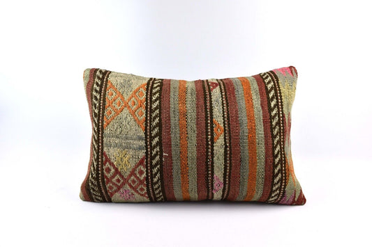 16x24 Kilim Pillow Cover Handmade Vintage Anatolian Lumbar Cushion Cover 4779