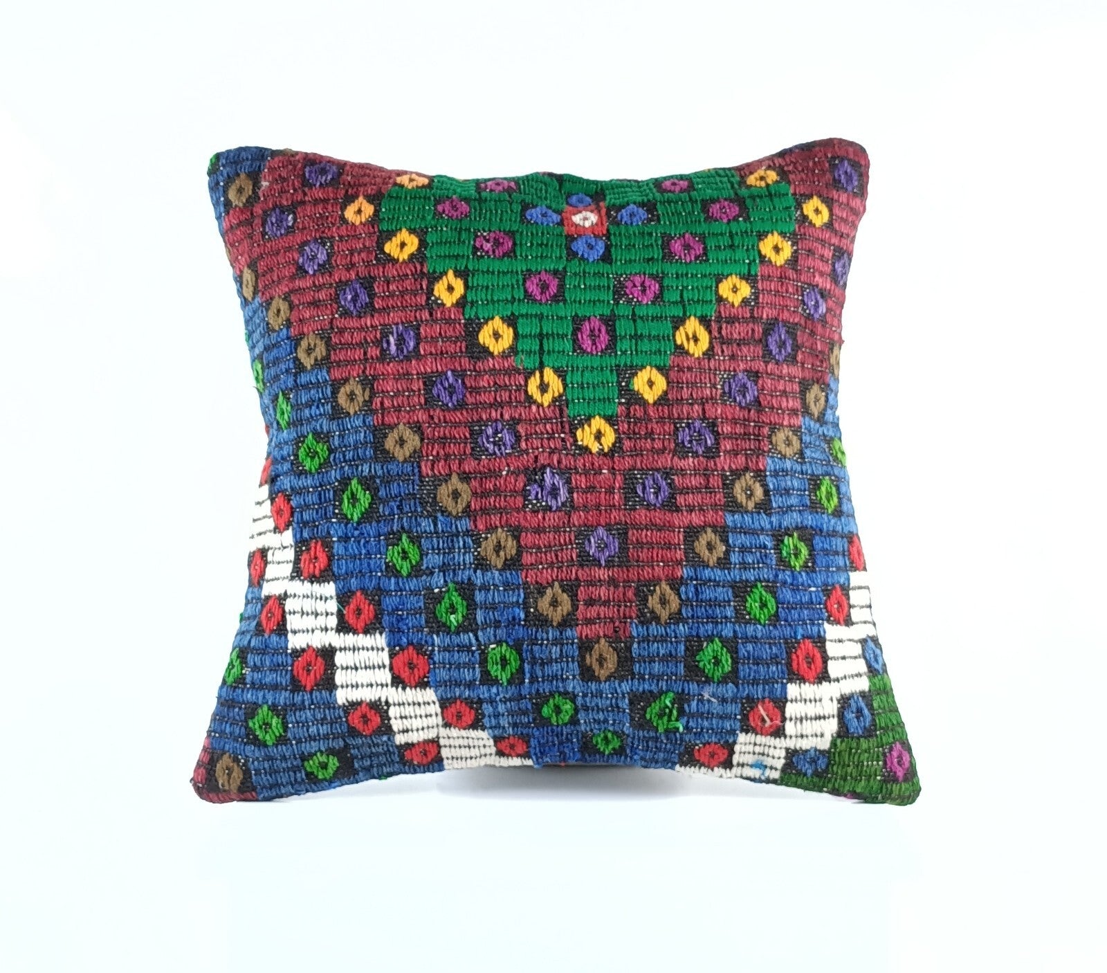 18"x18" Kilim Pillow Cover  Handmade Turkish Vintage Cushion Tribal Lumbar E1390