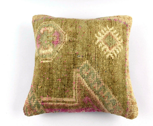 16x16 Oushak Rug Pillow Cover Decorative Handmade Vintage Cushion Cover A3132