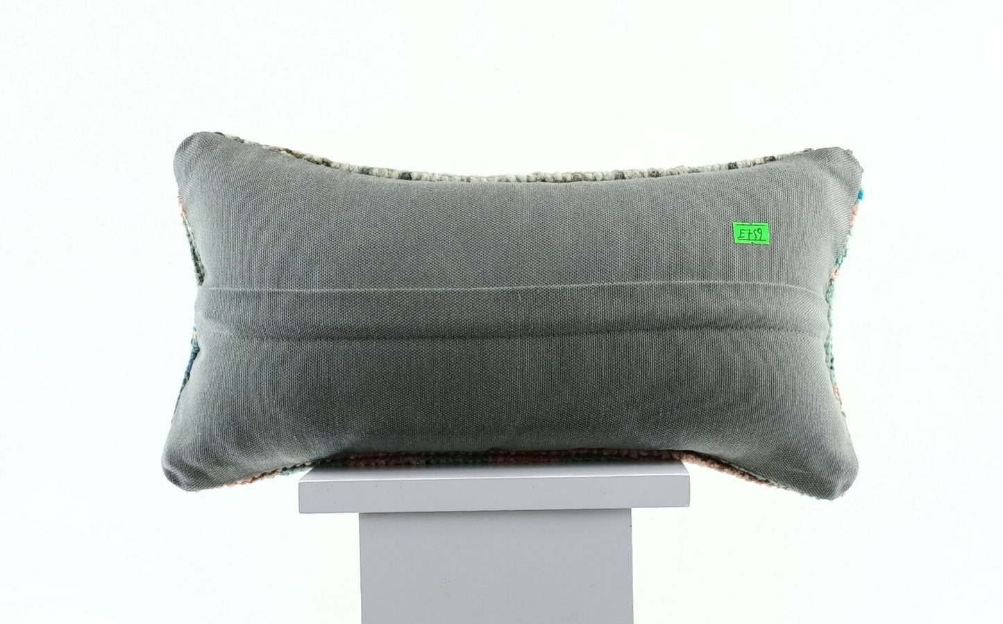 Anatolian Traditional Kilim Lumbar Pillow 8x16 Handmade Tribal Throw Pillow E759