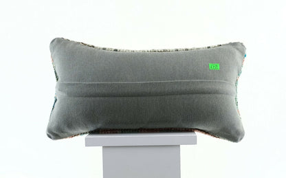 Anatolian Traditional Kilim Lumbar Pillow 8x16 Handmade Tribal Throw Pillow E759