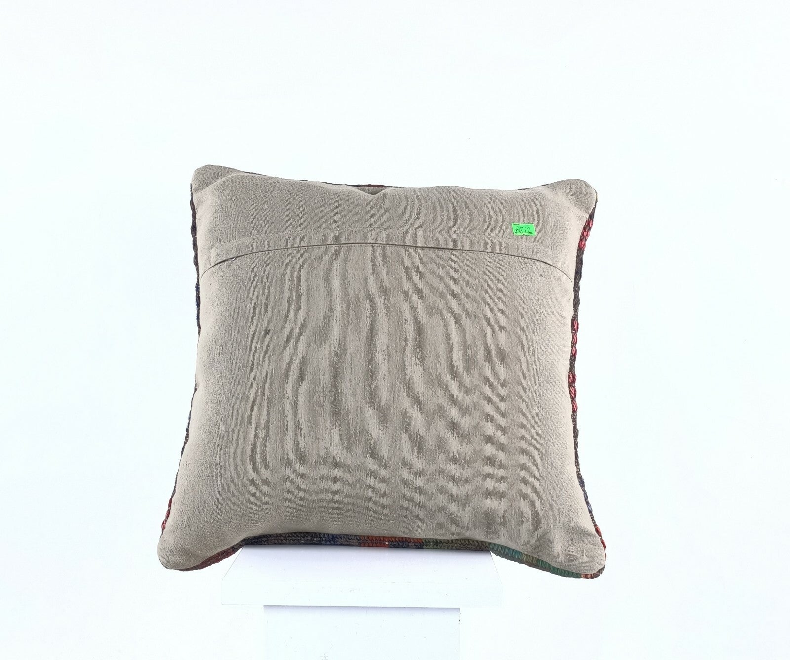  Turkish Kilim Pillow Cover 16x16 Home Decorative Wool Oushak Rug Cushion A522