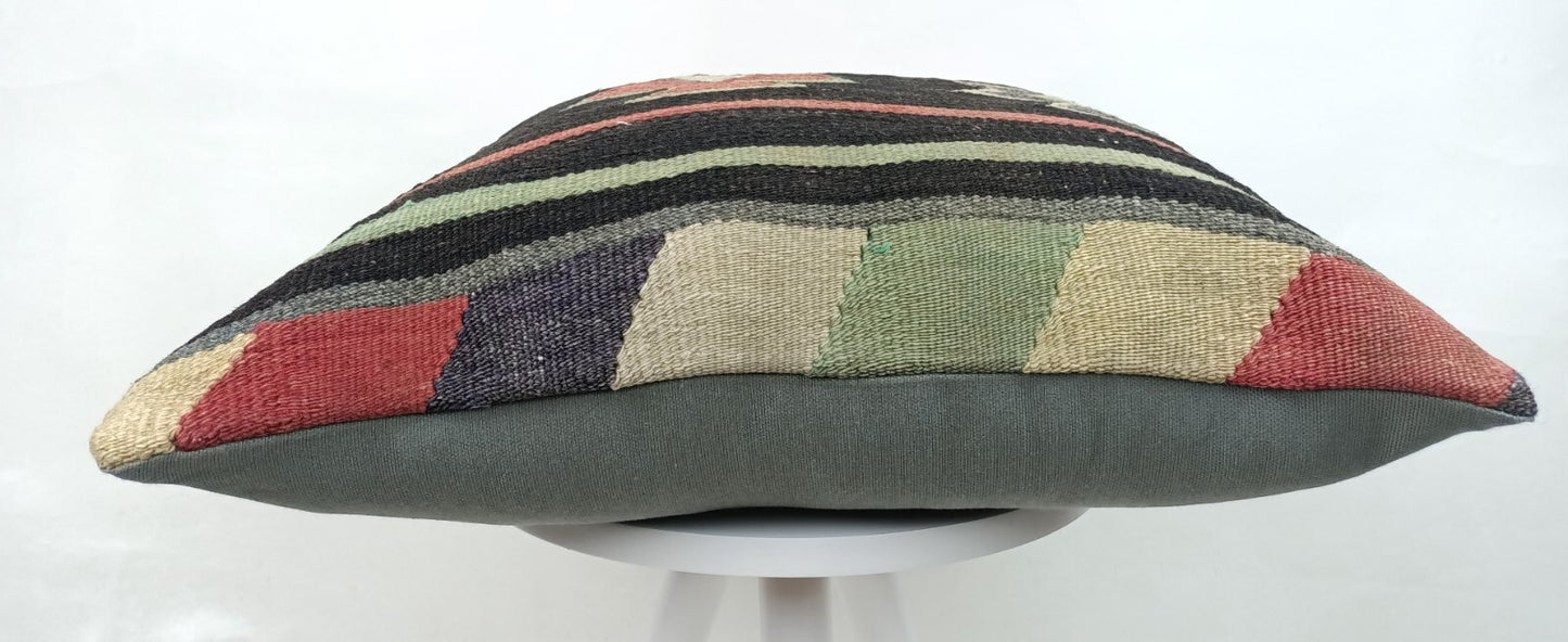 20x20 Kilim Pillow Cover Handmade Vintage Oushak Kilim Cushion Cover A360
