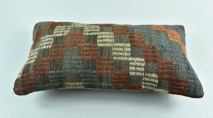 Kilim Lumbar Pillow Cover 10x20 Decorative Sofa Couch Handmade Cushion A1767