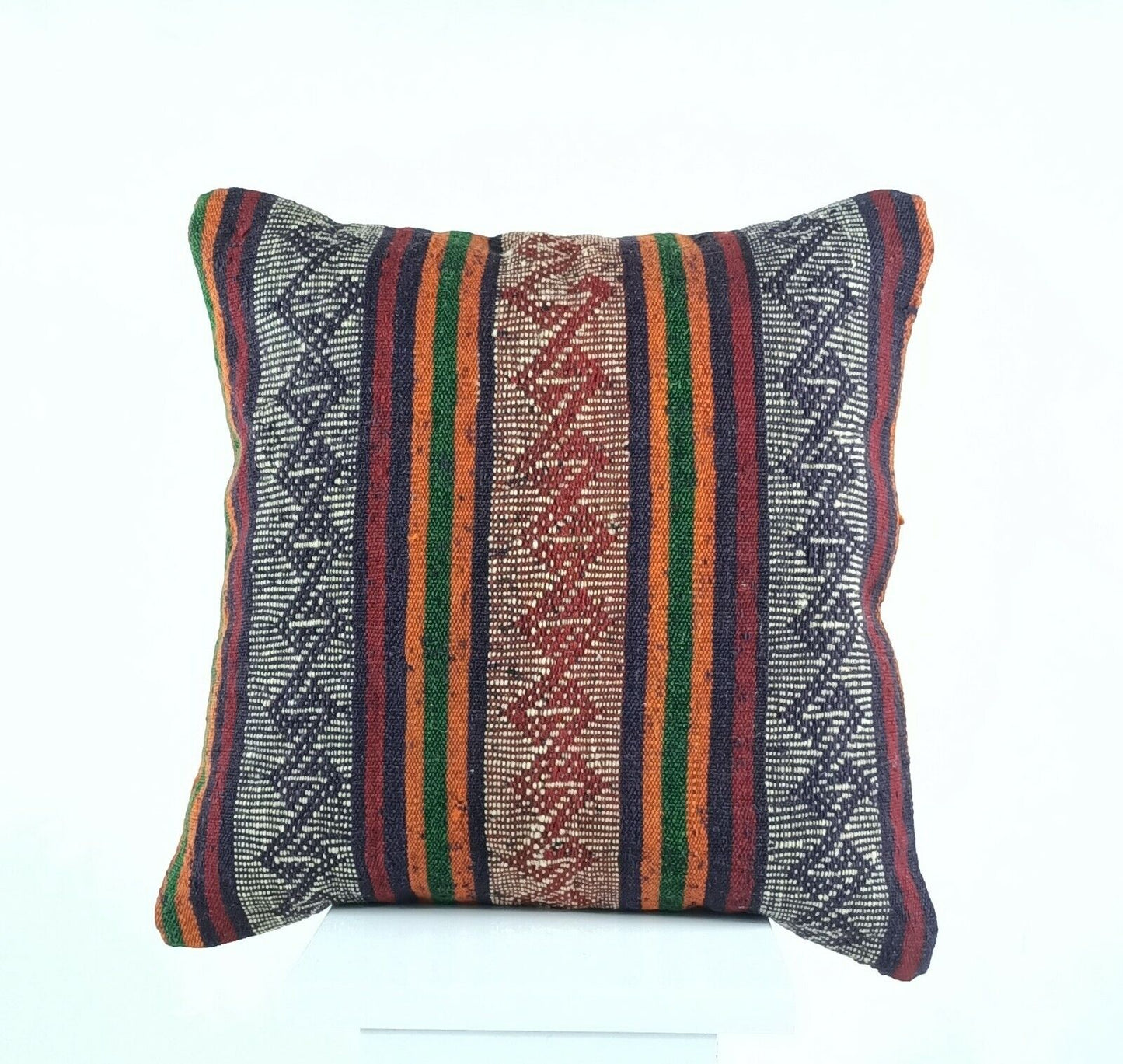 Oushak Kilim Pillow Cover 16x16 Handmade Anatolian Traditonal Wool Cushion A451