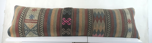 Long Kilim Pillow Cover 12x42 Vintage Ethnic Decorative Kilim Lumbar 2814