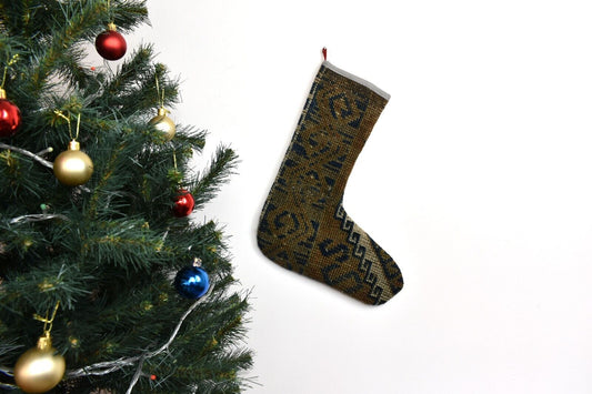 Kilim Christmas Stocking Vintage Rug Stocking Ethnic Decorative Xmas Socks S912