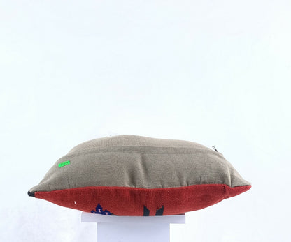  Turkish Kilim Pillow Cover 16x16 Home Decorative Wool Oushak Rug Cushion A515