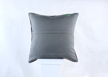 18"x18" Kilim Pillow Cover  Handmade Turkish Vintage Cushion Tribal Lumbar 1833