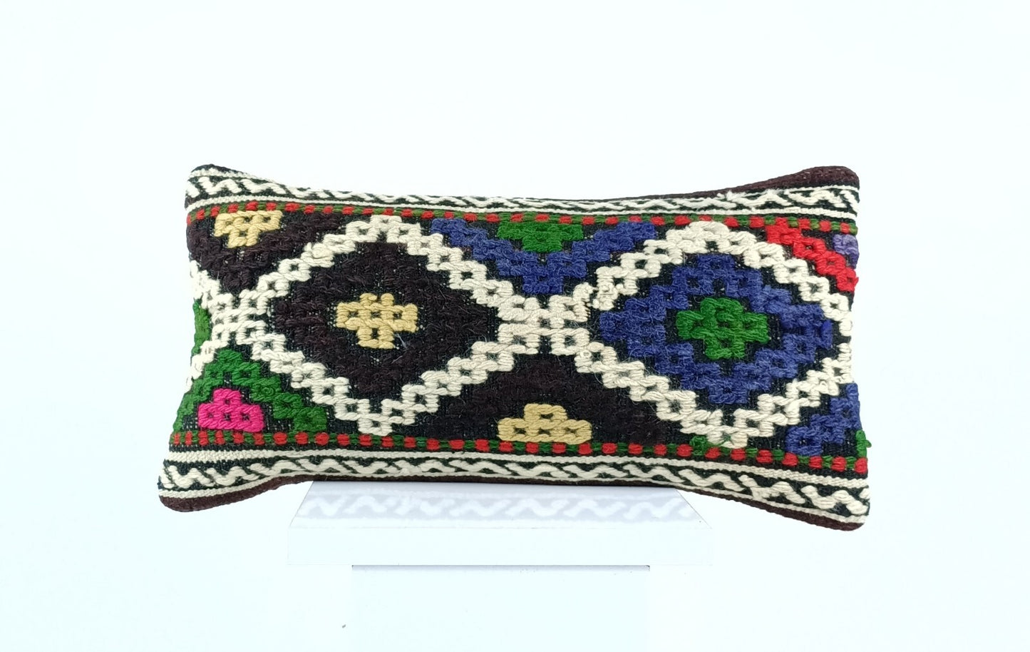 Turkish Cushion Cover 8"x16" Handmade Vintage Boho Ethnic Throw Pillow Case 1873