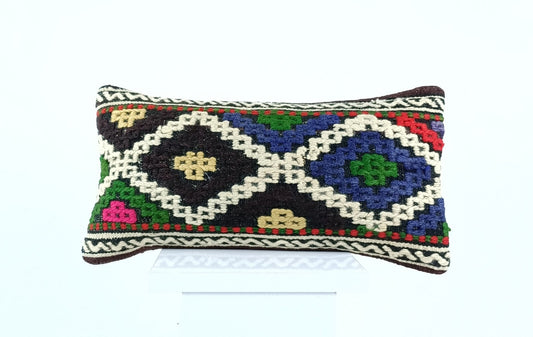 Turkish Cushion Cover 8"x16" Handmade Vintage Boho Ethnic Throw Pillow Case 1873