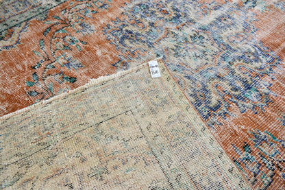 Large Turkish Rug 8.4x5.6 ft Vintage Rug Faded Oushak Rug Living Room Carpet B16