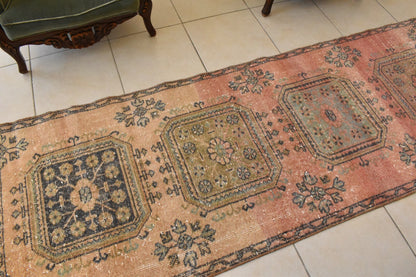 Traditional Handmade Runner Rug 3 x 11 ft Traditional Vintage Oushak Kilim C06