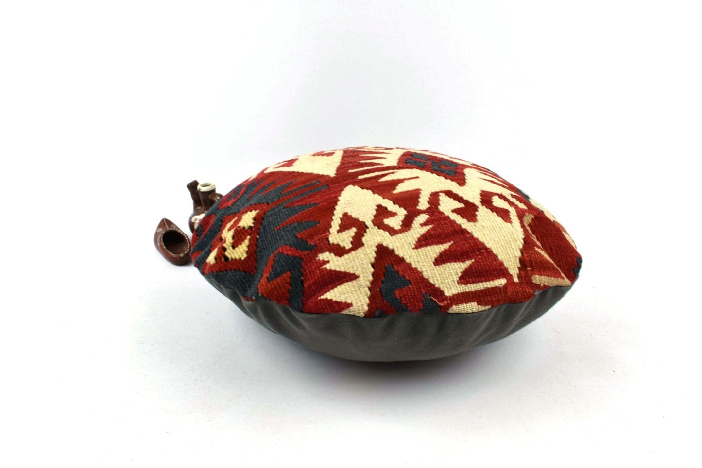 Kilim Round Pillow Cover 18" in Tribal Vintage Turkish Carpet Round Cushion 4956