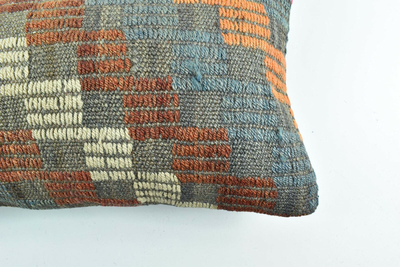 Kilim Lumbar Pillow Cover 10x20 Decorative Sofa Couch Handmade Cushion A1767