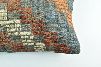 Kilim Lumbar Pillow Cover 10x20 Decorative Sofa Couch Handmade Cushion A1767