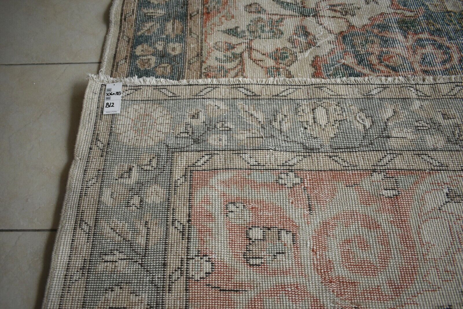 Large Oushak Rug 10x6 ft Vintage Rug Faded Turkish Rug Living Room Carpet B12