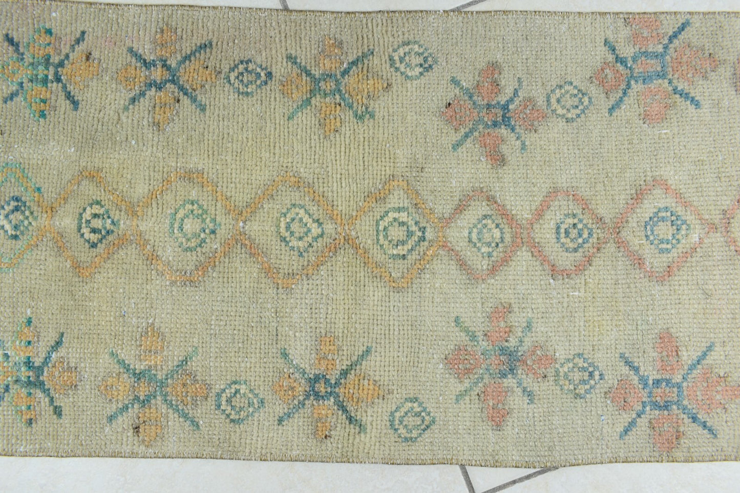 Anatolian Runner 2.5x1.3 ft Vintage Turkish Runner Oushak Runner Rug Y44