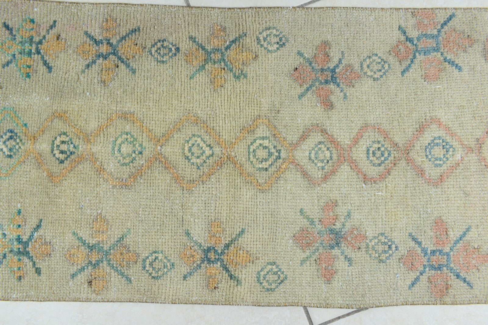 Anatolian Runner 2.5x1.3 ft Vintage Turkish Runner Oushak Runner Rug Y44