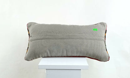 Kilim Pillow Cover 8x16 in Handmade Oriental Rug Tribal Ethnic Lumbar Case A1356