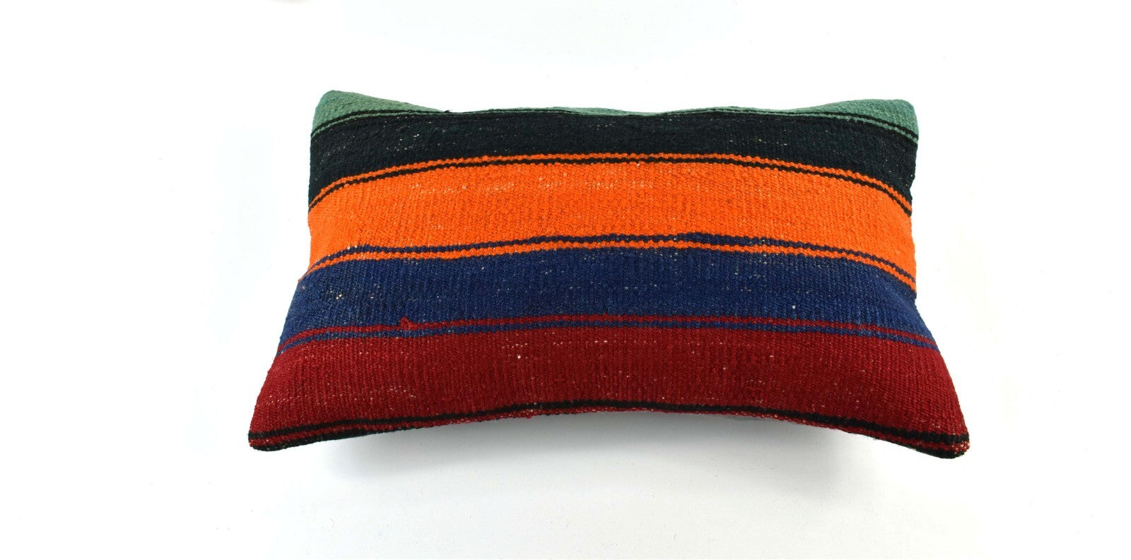 Kilim Pillow Cover 12x20 Handmade Turkish Rug Boho Ethnic Lumbar Cushion 3292