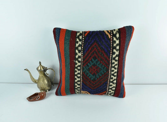 Kilim Pillow Cover 14x14 Vintage Home Decorative Sofa Couch Cushion A1716