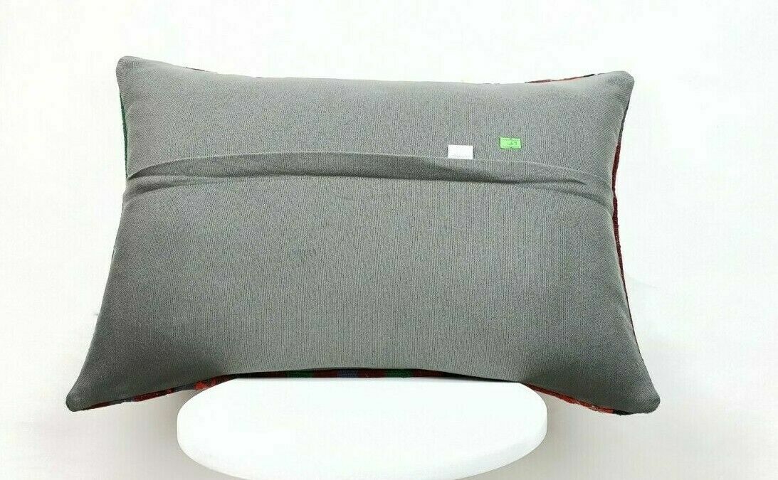 Handmade Kilim Pillow Cover 16x24 Vintage Rug Tribal Ethnic Bohemian Lumbar E469
