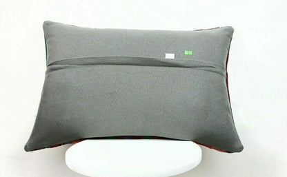 Handmade Kilim Pillow Cover 16x24 Vintage Rug Tribal Ethnic Bohemian Lumbar E469