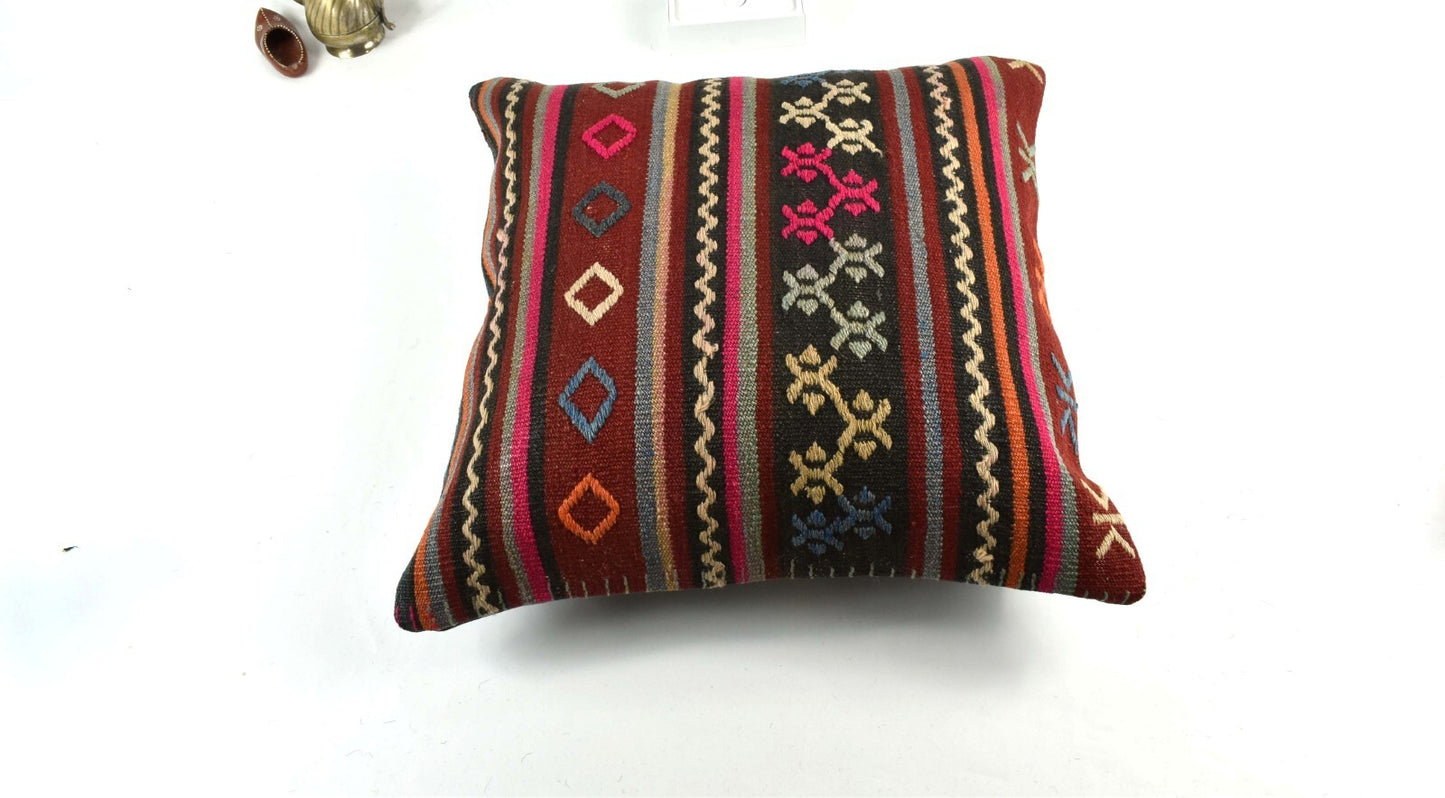 20x20 Kilim Pillow Cover Handmade Vintage Oushak Kilim Cushion Cover 3544