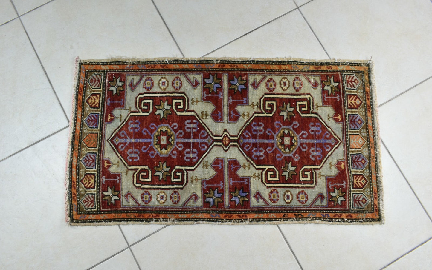 Turkish Runner 3.2x1.7 ft Runner Vintage Oushak Runner Small Faded Runner Y28