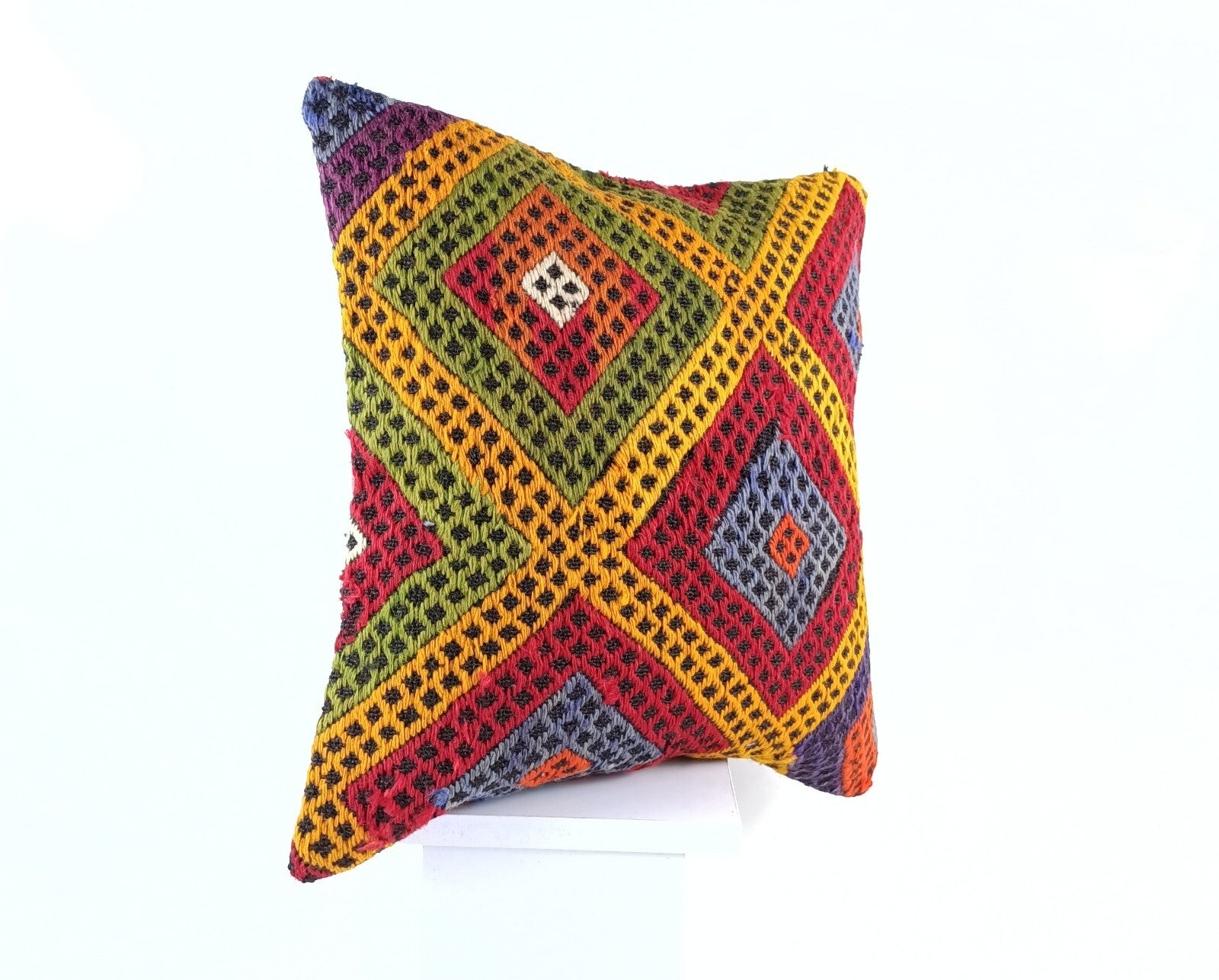 18"x18" Kilim Pillow Cover  Handmade Turkish Vintage Cushion Tribal Lumbar 1819