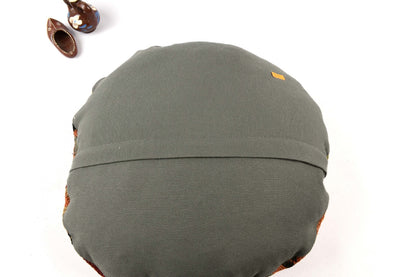 Kilim Round Pillow Cover 18" in Tribal Vintage Turkish Carpet Round Cushion 4934