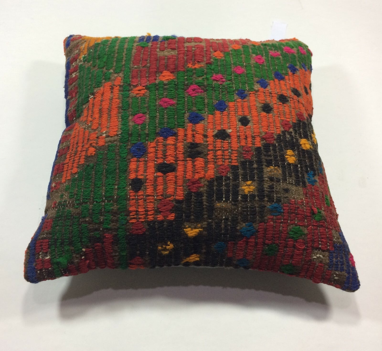 16x16 Kilim Pillow, Turkish Oushak Cushion Aztec Ethnic Throw Boho Tribal A25