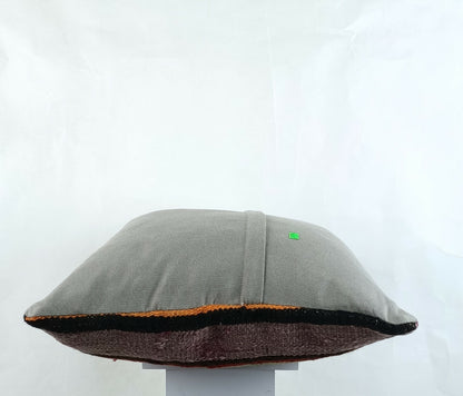 Kilim Pillow Cover 18x18 Handmade Turkish Ethnic Vintage Lumbar Cushion A1403