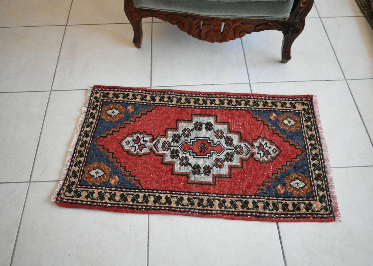  Oushak Runner 3.1x1.7 ft Vintage Turkish Runner Floor Runner Faded Runner Y23